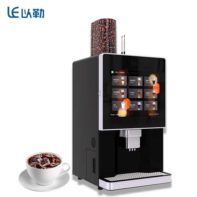 Máquina expendedora de café molido fresco comercial inteligente automática con pantalla táctil de 15 pulgadas
